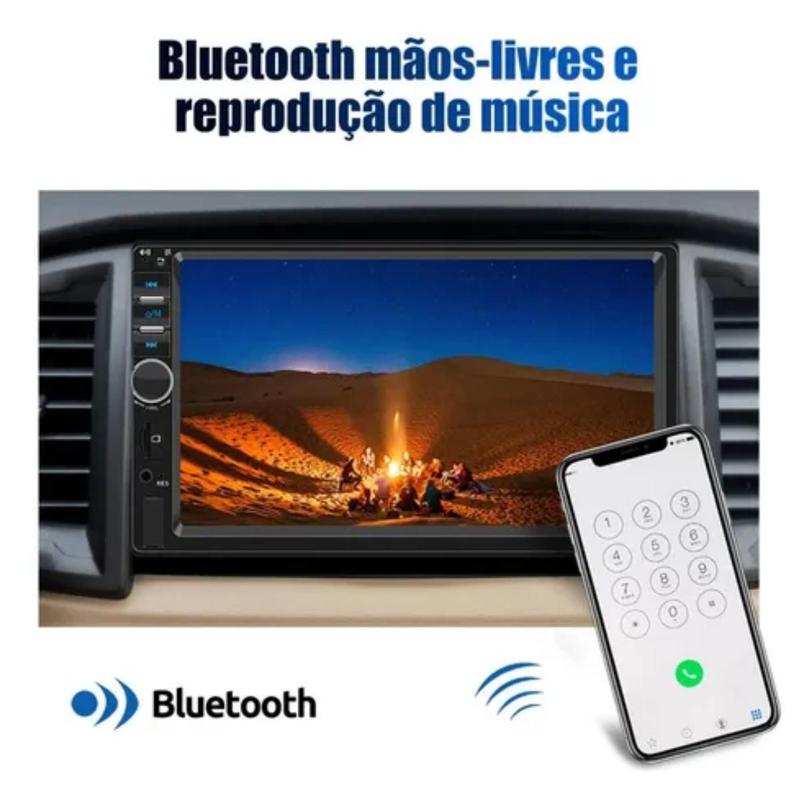 Central Multimídia Automotiva 2 Dim 7 Polegadas MP5 USB AUX TF
